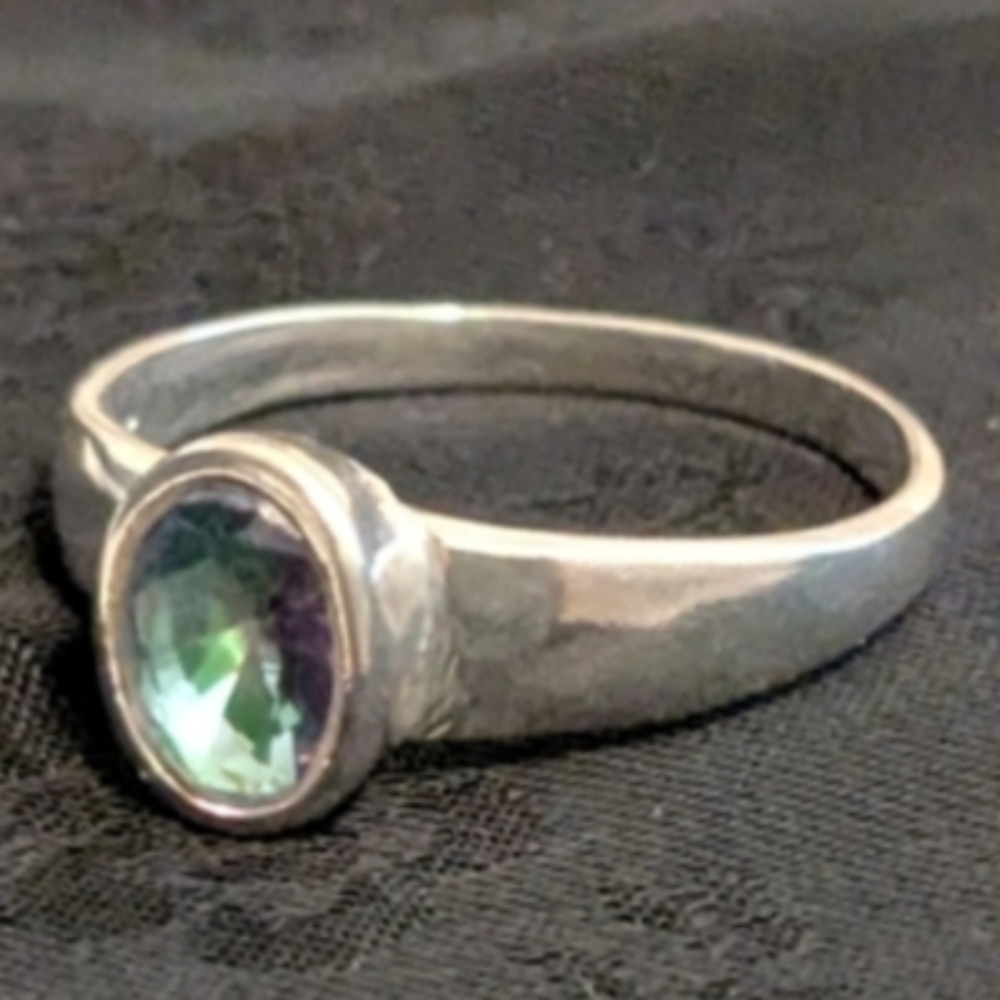 New Dazzling 925 Solid Sterling Silver Ring Mystic Topaz CZ Ring Size 7 - Picture 3 of 8